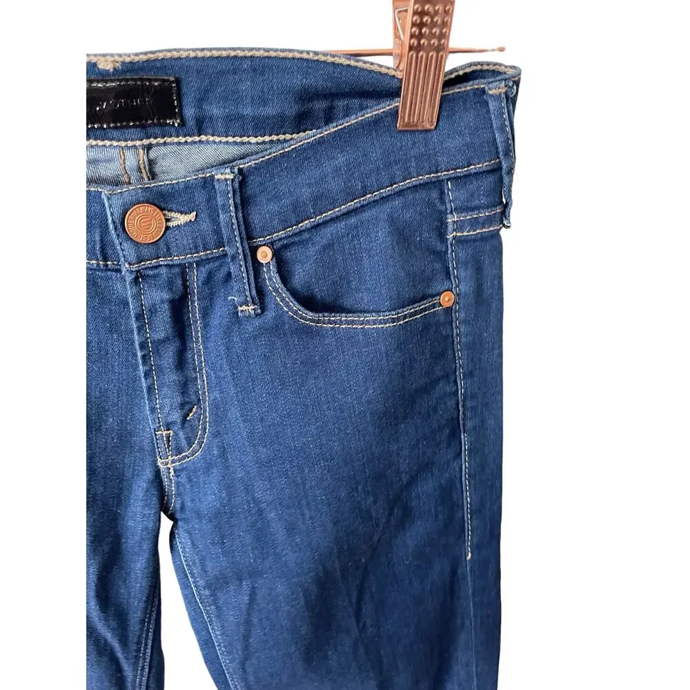Mother The Runaway Bootcut Jeans Low Rise Stretch Dark Skies Suede Y2k Retro 24